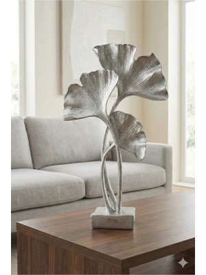 Tual Hobi Sanat Dekoratif Dev Boy Yaprak Yonca Çiçek Heykel Biblo Obje (50X30CM) Ev Dekorasyon ve Hediyelik Ürün