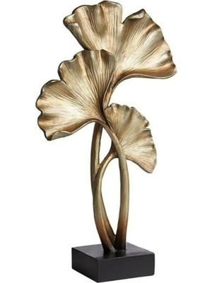 Dekoromi Dekoratif Dev Yaprak Biblo – El Boyaması Polyester Heykel Ev Dekorasyonu (50X30CM)