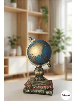 Tual Hobi Sanat Dekoratif Dünya Küresi ve Kitap "world Oliver Twist" Biblo Obje ve Hediyelik Ürün (27X14CM)