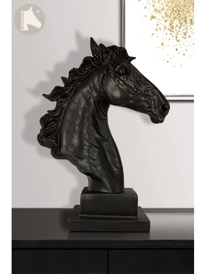 Tual Hobi Sanat Dekoratif Royal Atı Başı Büst Heykeli Biblo