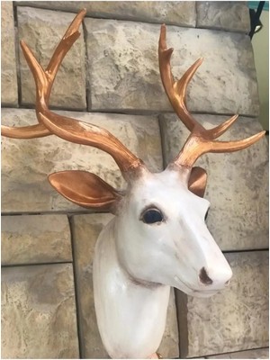 Dekoromi Dekoratif Geyik Duvar Heykel Biblo 41X36 cm