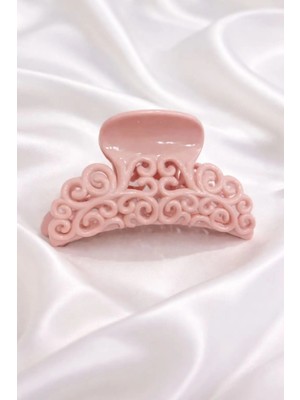 Nati Co Vintage Desenli Pembe Mandal Toka – Günlük & Şık Kullanım (7 Cm)