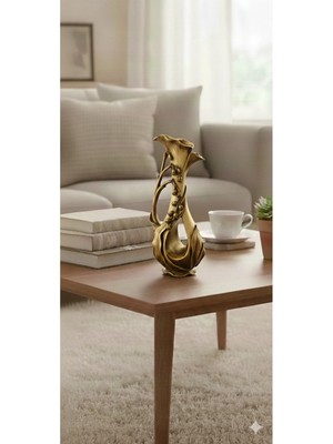 Tual Hobi Sanat Dekoratif Gül Motifli Lüks Şamdan ve Mumluk (34X14CM) Ev ve Ofis Dekorasyon Hediyelik