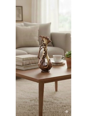 Tual Hobi Sanat Dekoratif Gül Motifli Lüks Şamdan ve Mumluk (34X14CM) Ev ve Ofis Dekorasyon Hediyelik