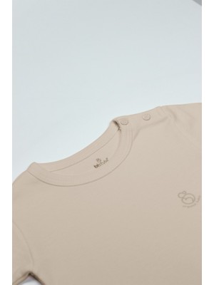 NW NessiWorld Organik Natural Basic Style Yarım Kol Body BS17103 Bej