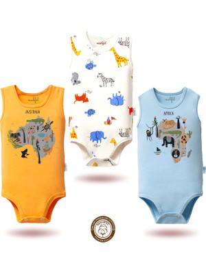 Mahfel 3'lü %100 Pamuklu Premium Çıtçıtlı Bebek Body Zıbın 492-493