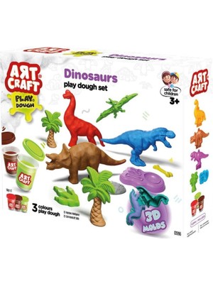 NW NessiWorld 03996 Art Craft Dinozorlar Hamur Set 168 gr -Fentoys