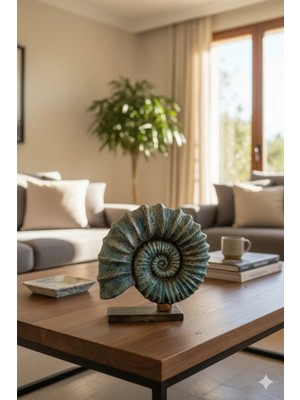 Tual Hobi Sanat Lüks Kaideli Deniz Kabuğu Biblo 30X30CM - Ev Dekorasyon Ürünü ve Hediyelik Obje