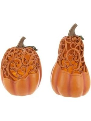Tual Hobi Sanat Dekoratif Motifli Kabak Set Heykel Biblo (Ev Mutfak Ofis Aksesuar)