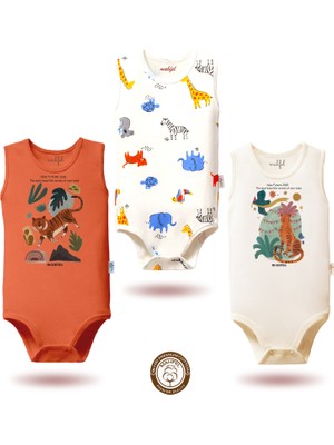 Mahfel 3'lü %100 Pamuklu Premium Çıtçıtlı Bebek Body Zıbın 751-750