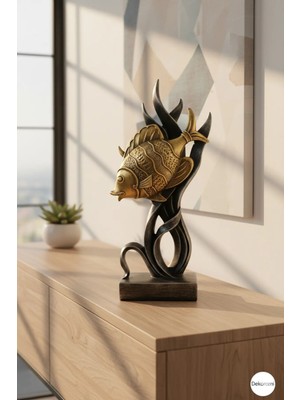 Tual Hobi Sanat Dekoratif Kaideli Sevimli Balık (28X14CM) Dekorasyon ve Hediyelik Biblo Obje