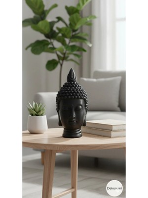 Tual Hobi Sanat Dekoratif Buda Büstü Heykeli (29X13CM) Ev ve Ofis Dekorasyon Biblo Obje