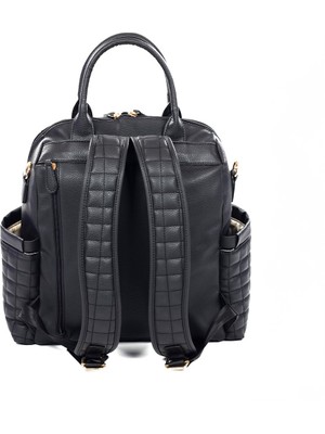 NW NessiWorld Kitty Deri Anne Bebek Bakım Sırt Çantası 7271 Siyah