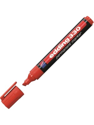 Edding Permanent Markör Kesik Uç Kırmızı ED-330 ( 5 Adet)