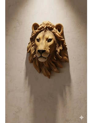Tual Hobi Sanat Dekoratif Aslan Kafası Duvar Panosu Biblo Duvar Tablosu 3D Duvar Aksesuarı