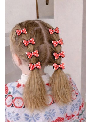 Nati Co Kız Çocuk Puantiyeli Fiyonk Saç Tokası – Şirin Tasarım 2’li Set