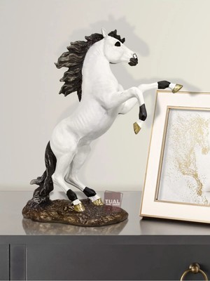 Dekoromi Dekoratif Şaha Kalkan At Heykeli (31X29 Cm)