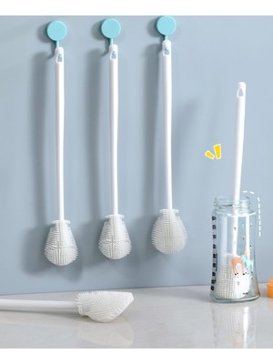 NW NessiWorld Kavanoz ve Biberon Yıkama Fırçası Silikon Beyaz