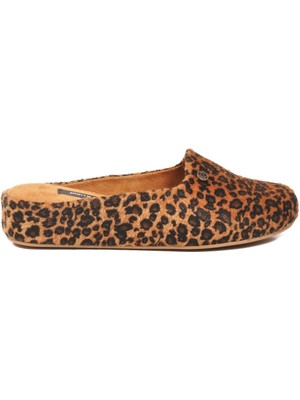Pierre Cardin Taba Leopar Önü Kapalı Kadın Ev Terliği