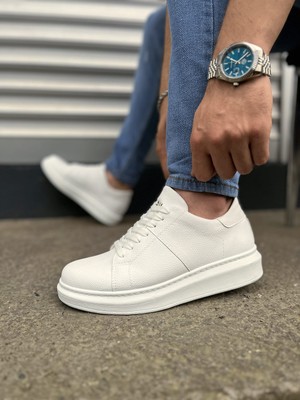 Pabucmarketi Beyaz Bağcıklı Erkek Sneaker