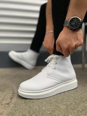 Pabucmarketi Beyaz Bağcıklı Erkek Sneaker Bot
