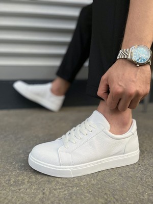 Pabucmarketi Beyaz Bağcıklı Erkek Sneaker