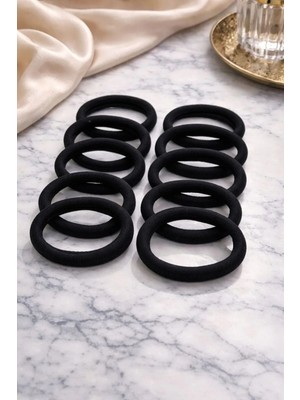 Nati Co Kalın Siyah Lastik Saç Tokası Seti – Güçlü Tutuş (10’lu)