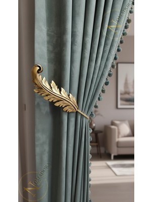 Altın / Gümüş Tüy Model Perde Toplama Aparatı Perde Tutucu Duvar Tipi Perde Yan Bağlama Aparatı