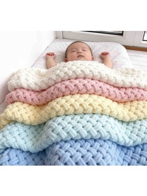 El Yapımı Alize Puffy Bebek Battaniyesi El Örgüsü