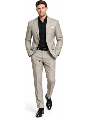 Suitmen Erkek Silim Fit Yelekli Çift Yırtmaçlı Takım Elbise BGL-ST05329