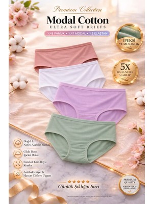 Süsen Lingerie 4 Adet Modal Ribana Kız Çocuk Külot, Pamuk Kız Çocuk Günlük Külot, Kız Çocuk Iç Çamaşırı