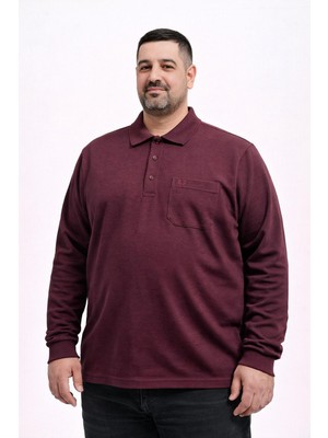 Simenti Büyük Beden Erkek Polo Yaka Sweatshirt - 7565