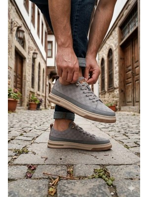 Pepita E385 Rahat Hafif Keten Özel Tasarım Spor Sneaker Erkek Ayakkabı