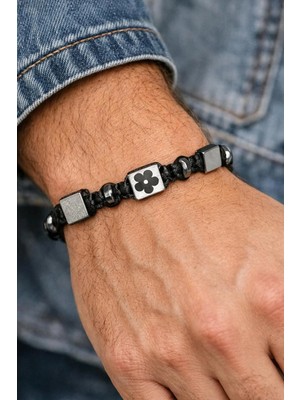 Beni Unutma Çiçeği Hematit Doğaltaş Ikili Çift Bilekliği