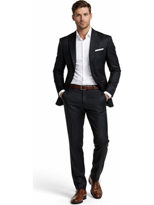 Suitmen Erkek Silim Fit Yelekli Çift Yırtmaçlı Takım Elbise BGL-ST05327