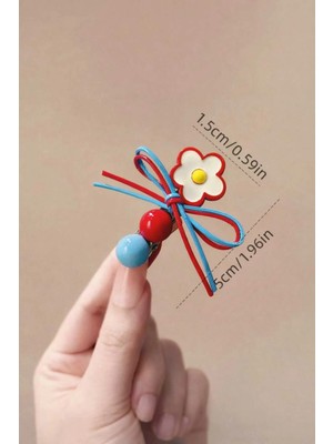 Nati Co Çiçek Figürlü Fiyonk Kız Çocuk Pens Saç Tokası – 2’li Set