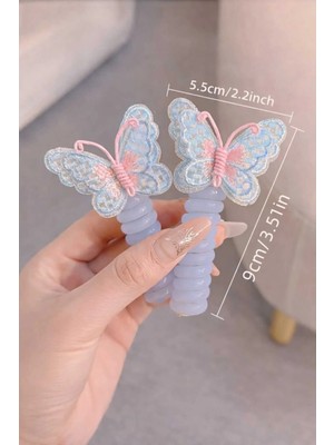 Nati Co Kelebek Detaylı Spiral Saç Tokası ( 2'li )