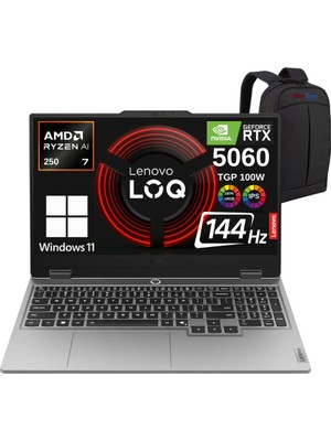 Lenovo Loq 15AHP10WZ11 Aı Amd Ryzen7 250 20GB 1tb RTX5060 (100WATT) Fhd 15.6 IPS 144Hz Windows 11 Home Gaming Taşınabilir Bilgisayar - Webzone Çanta