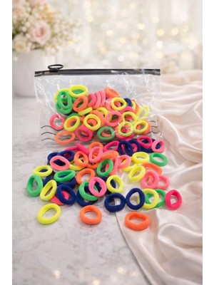 Nati Co Renkli Mini Saç Lastiği – Çocuk ve Bebek Uyumlu ( 50'li )