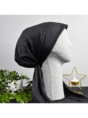 Anatölye Siyah Bambu Eşarp Bone - Kaymaz Terletmez (Kaymayan)