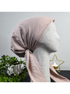 Anatölye Pudra Pembesi Tülbent Eşarp Bone - Kaymaz Terletmez (Kaymayan)