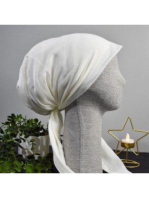 Anatölye Krem Tülbent Eşarp Bone - Kaymaz Terletmez (Kaymayan)