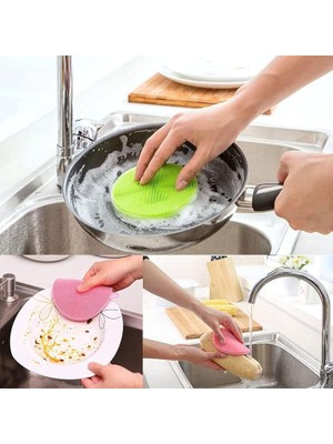 Silikon Bulaşık Süngeri Çok Amaçlı Bez Tutacak 2 Adet