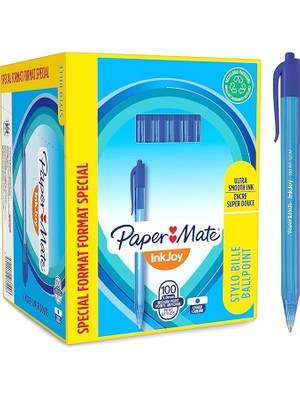Papermate Inkjoy 100 Üstten Basmalı Ulv Mavi Ofis (80+20)