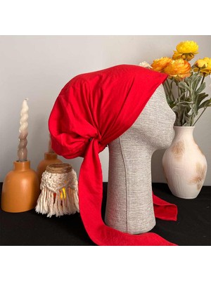 Anatölye Kırmızı Tülbent Eşarp Bone - Kaymaz Terletmez (Kaymayan)