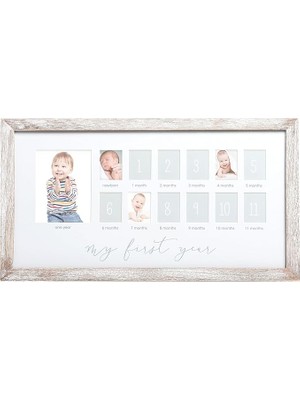 My First Year Fotoğraf Anları Bebek Hatıra Resim Çerçevesi, Bebeğin Ilk Yıl Fotoğraf Çerçevesi, Anneler Günü Aksesuarı, Cinsiyetsiz Bebek Kilometre Taşı Kreş Dekoru, Rustik