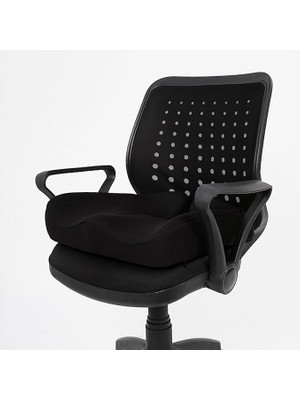 Ortopedik Oturma Minderi Visco Malzeme ile Çok Amaçlı Siyah Konfor Yastığı Ergonomik Tasarım