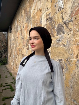 Anatölye Siyah Tülbent Eşarp Bone