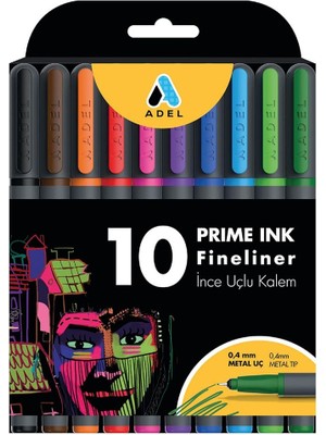Prime Ink Fineliner 10'lu Klasik Ince Uçlu Kalem