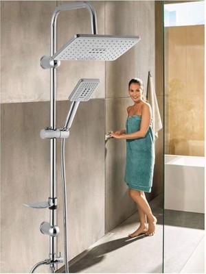 Lüks Robot Yağmurlama Tepe Duş Seti (Beyaz) Dikdörtgen Başlık